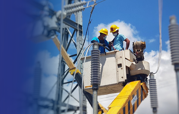 Meralco linemen work on industrial parks power grids