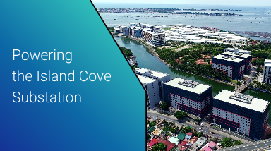 Aerial shot of Island Cove Substation