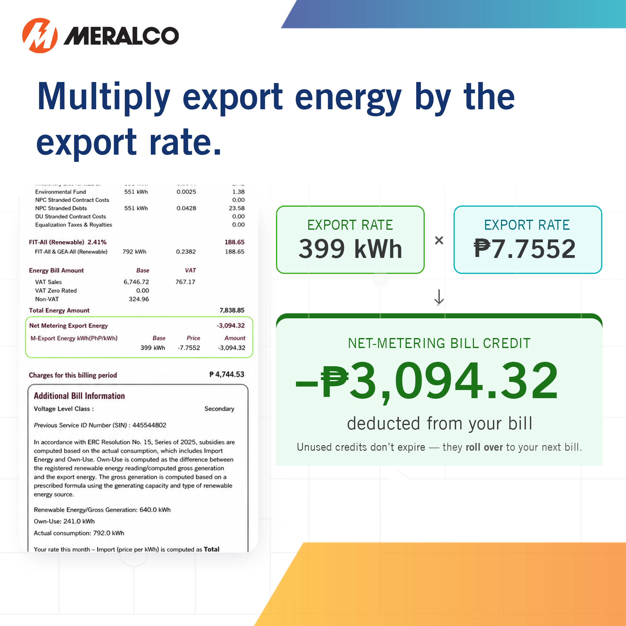 Net-metering bill explainer, step 4 of 6