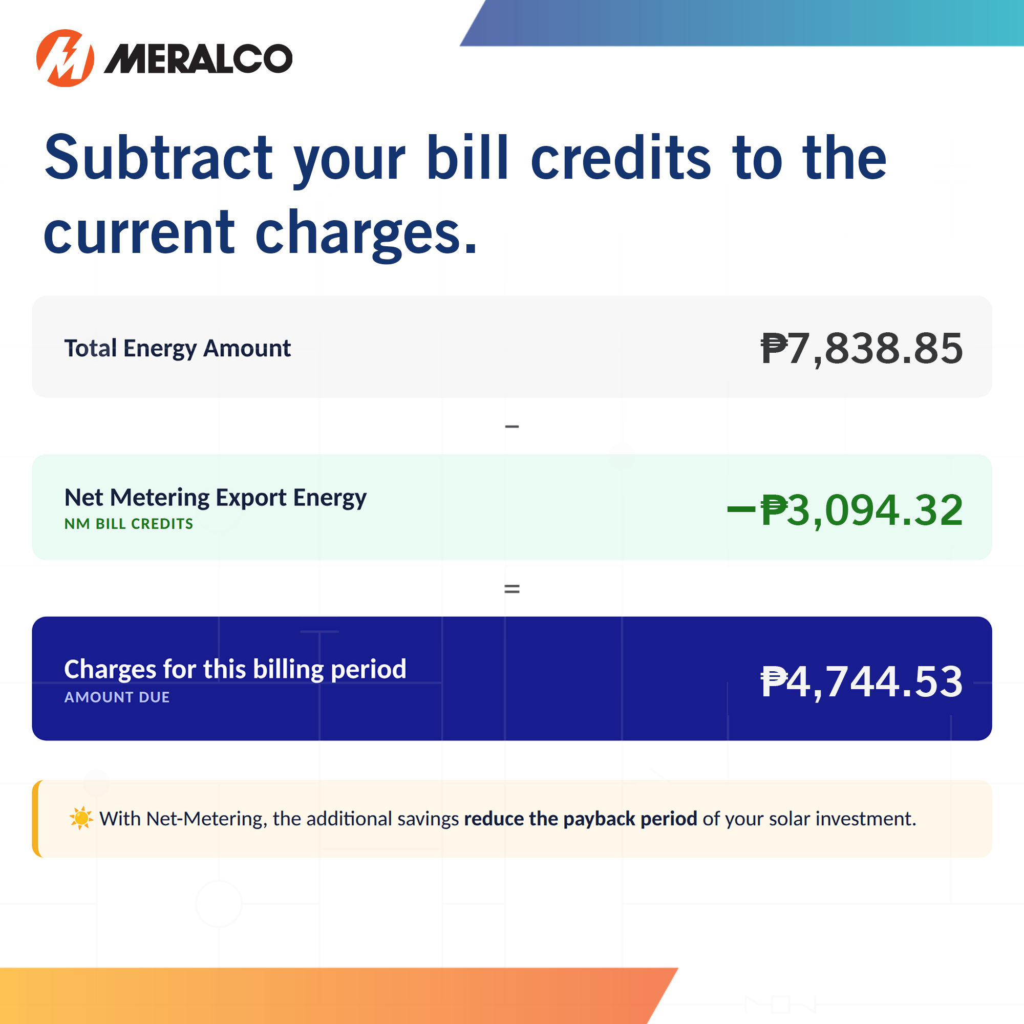 Net-metering bill explainer, step 5 of 6