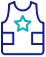 Vest with Pockets on Each Side and Star in the Middle Icon in Blue and Teal