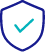 Shield with Check Mark in the Middle Icon in Blue and Teal