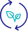 Rotating Arrows with Plant in the Middle Icon in Blue and Teal