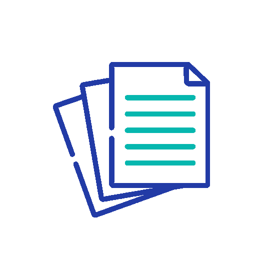 Stack of Document Icon in Blue and Teal