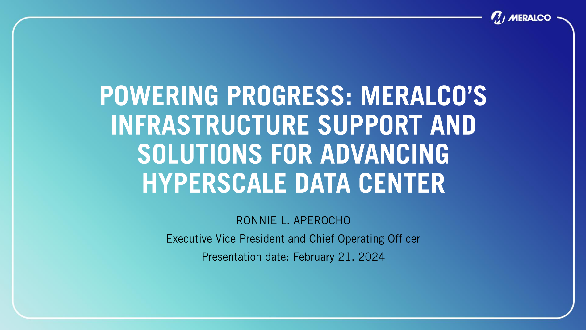 Meralco RLA Keynote Presentation